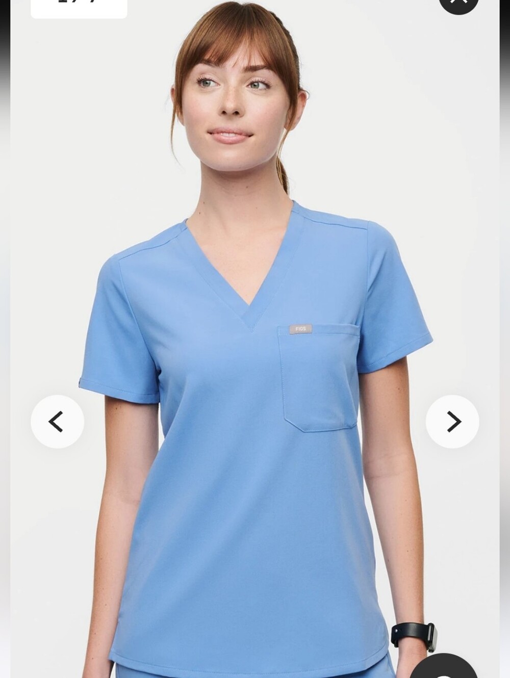 Figs Catarina Scrub Top Ceil Blue Size XS